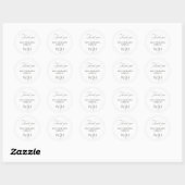 Black & White Thank You Wedding Favor Sticker ラウンドシール (シート)
