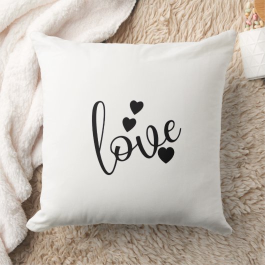 Black & White Throw Pillow クッション (ブランケット)