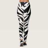 Black White Tiger Leggings - Animal Print Yoga Pan レギンス (裏面)