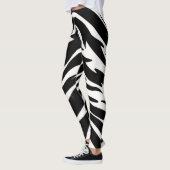 Black White Tiger Leggings - Animal Print Yoga Pan レギンス (左)