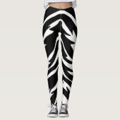 Black White Tiger Leggings - Animal Print Yoga Pan レギンス (正面)