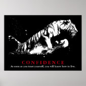 Black White Tiger Pop Art Confidence Quote ポスター (正面)