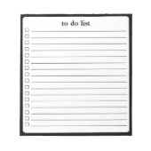 Black White To Do List Minimalist Teacher ノートパッド (正面)