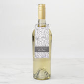 Black White Toile Floral Custom Name Gift ボトルネックタグ (ボトル)