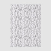 Black White Toile Floral Elegant Chic 薄葉紙 (正面)