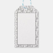 Black White Toile Floral Gift ギフトタグ (裏面)