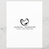 Black & White Tooth Logo歯科、歯医者の広告 チラシ (裏面)