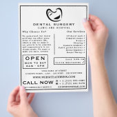 Black & White Tooth Logo歯科、歯医者の広告 チラシ (手)