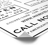 Black & White Tooth Logo歯科、歯医者の広告 ポスター (角)