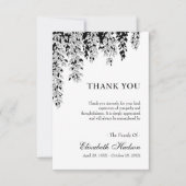 Black White Tree Branch Bereavement Funeral サンキューカード (正面)