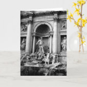 Black White Trevi Fountain Rome Travel Photography カード (黄色い花)