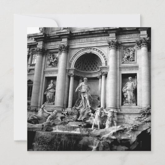 Black White Trevi Fountain Rome Travel Photography シーズンカード (正面)
