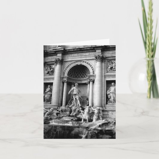 Black White Trevi Fountain Rome Travel Photography シーズンカード (正面)