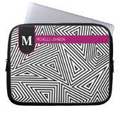 Black White Triangle Pattern Laptop Case ラップトップスリーブ (正面)