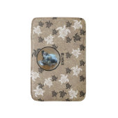 Black White Tribal Art Sea Turtles Custom Photo バスマット (正面縦)