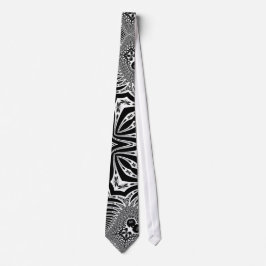 Black White Tribal Fractals Mens Fashion neck Tie ネクタイ