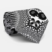 Black White Tribal Fractals Mens Fashion neck Tie ネクタイ (ロール)