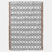 Black & White Tribal Geometric  スローブランケット (正面縦)