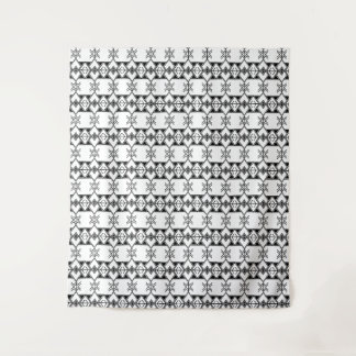 Black & White Tribal Geometric  タペストリー