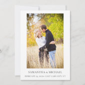 Black & White Typography Photo Save the Date Card 招待状 (正面)