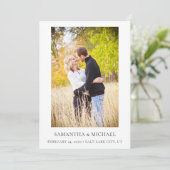 Black & White Typography Photo Save the Date Card 招待状 (スタンド正面)