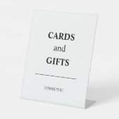 Black & white Typography Wedding Cards And Gifts 台座サイン (正面)