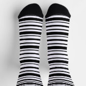 Black & White Uneven Stripes  ソックス (上部)