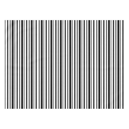 Black & White Uneven Stripes  テーブルクロス (正面(横))