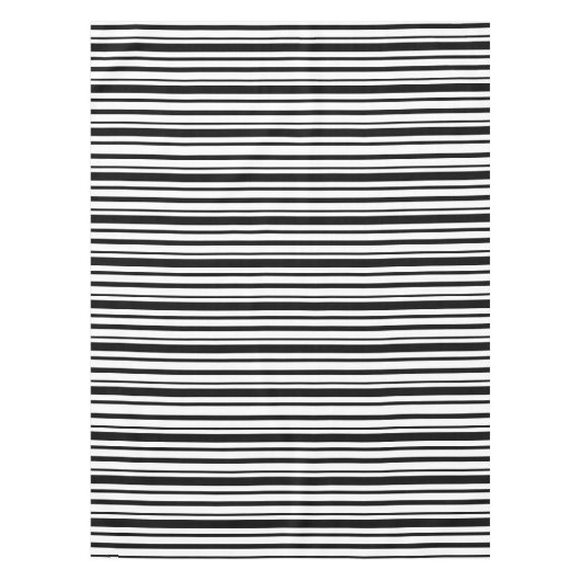 Black & White Uneven Stripes テーブルクロス (正面)