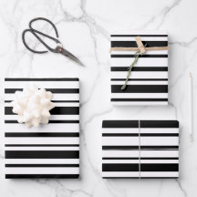 Black & White Uneven Stripes 