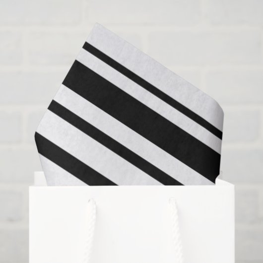 Black & White Uneven Stripes  薄葉紙 (ギフトバッグ)