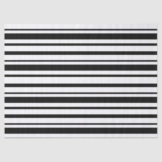 Black & White Uneven Stripes  薄葉紙 (正面)