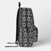 Black & White Unique Abstract Pattern プリントバックパック (左)