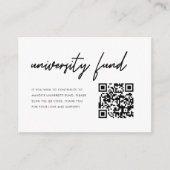 Black & White University Fund QR Code Graduation エンクロージャーカード (正面)