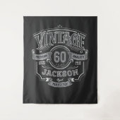 Black & White Vintage Aged To Perfection Birthday タペストリー (正面)