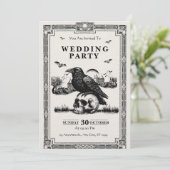 Black & White Vintage Wedding Party Invitation 招待状 (スタンド正面)