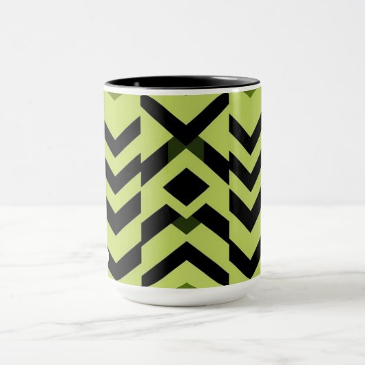 Black White Wasabi Geometric Sharp Art マグカップ (中央)