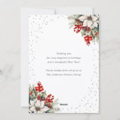 Black White Watercolor Botanical Photo Business シーズンカード (裏面)