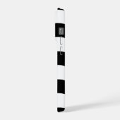 Black & White Wavy Stripe Case iPhoneケース (左側面)