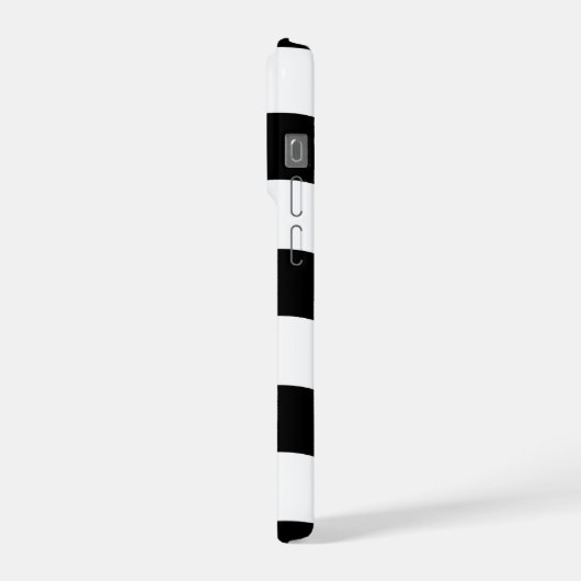 Black & White Wavy Stripe Case iPhoneケース (左側面)