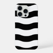 Black & White Wavy Stripe Case iPhoneケース (裏面)