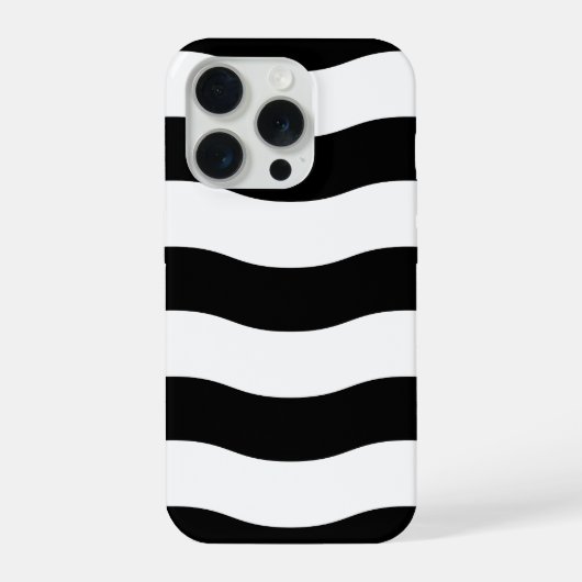 Black & White Wavy Stripe Case iPhoneケース (裏面)