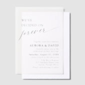 Black & White We Decided On Forever 結婚's ベラム紙招待状 (オフセット)
