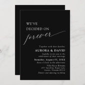 Black & White We Decided On Forever 結婚's 招待状 (正面/裏面)
