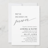 Black & White We Decided On Forever 結婚's 招待状 (正面)