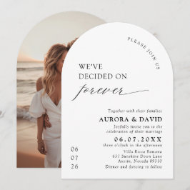 Black & White We Decided On Forever 結婚's 招待状