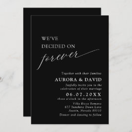 Black & White We Decided On Forever 結婚's 招待状
