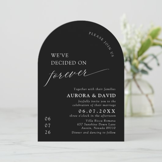 Black & White We Decided On Forever 結婚's 招待状 (スタンド正面)