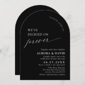 Black & White We Decided On Forever 結婚's 招待状 (正面/裏面)