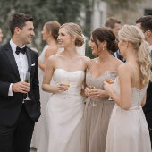 Black & White Wedding Attire Card 招待状